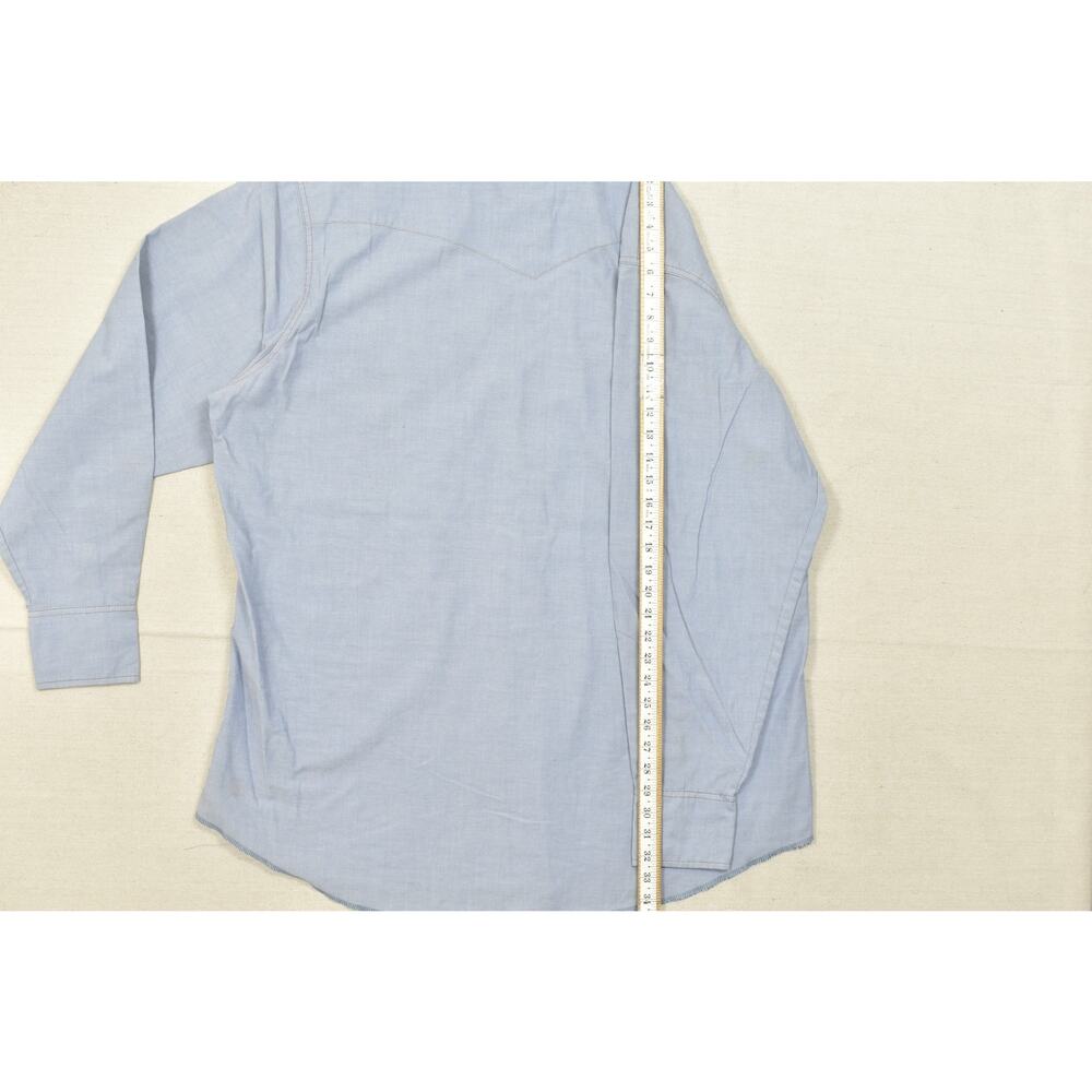 Wrangler Men's 18.5 x 38 Blue Long Sleeve Western Pearl Snap Shirt 70130MW Tall - Picture 4 of 8